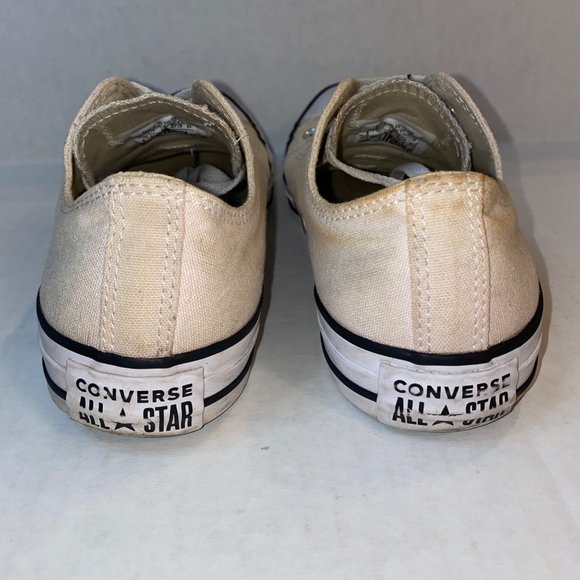 Converse Cream Chuck Taylor All Star Low Top Lace Up Sneakers, W Size 7 M Size 5 - Picture 4 of 9